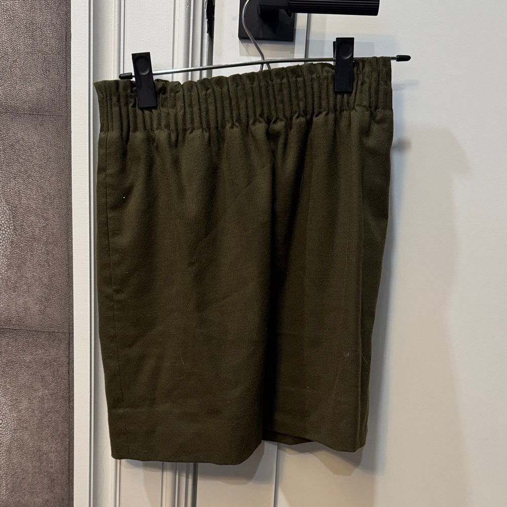 Olive Green Elastic Waist Skirt